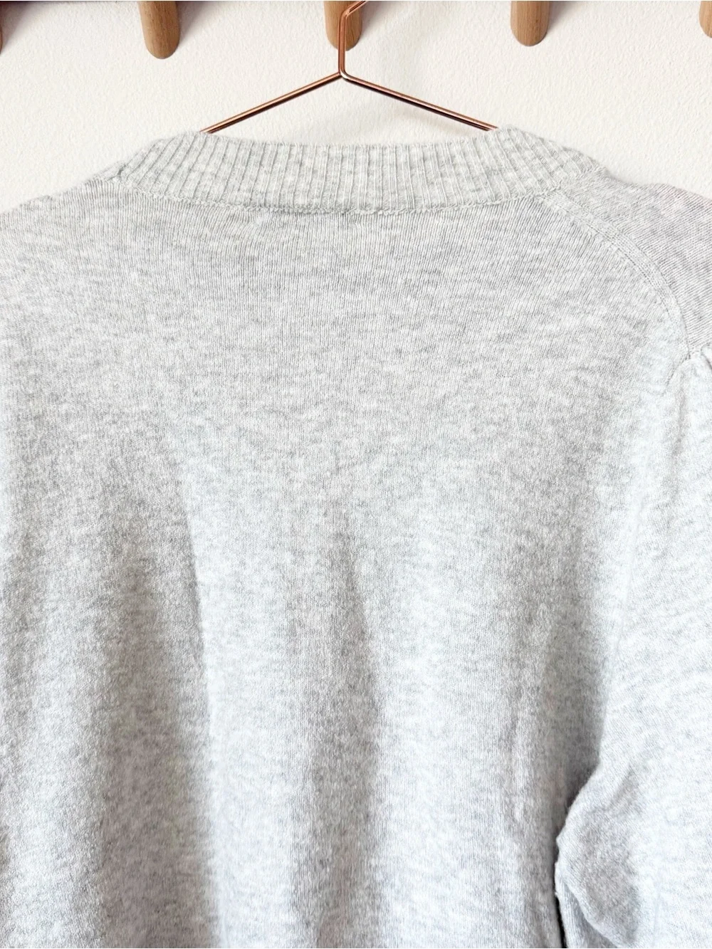 J. Crew Puff-sleeve crewneck sweater- Light Gray Heather - Picture 9 of 9